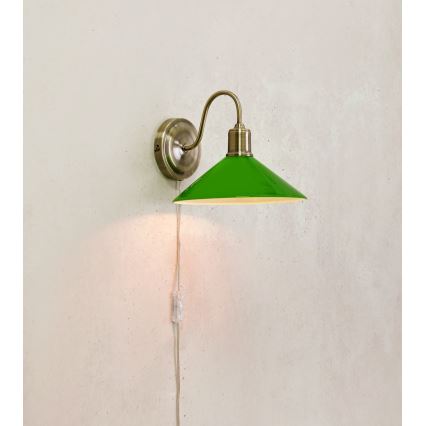 Markslöjd 108866 - Aplique VELA 1xE27/40W/230V latón/verde
