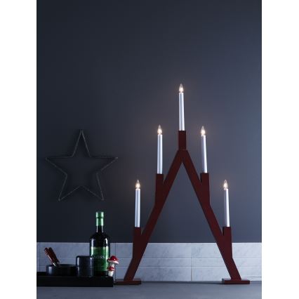 Markslöjd 703836 - Candelero navideño BJURFORS 5xE10/3W/55V rojo