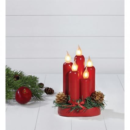 Markslöjd 704017 - Candelero de navidad HANNA 5xE10/0,06W/230V