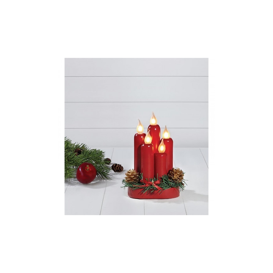 Markslöjd 704017 - Candelero de navidad HANNA 5xE10/0,06W/230V