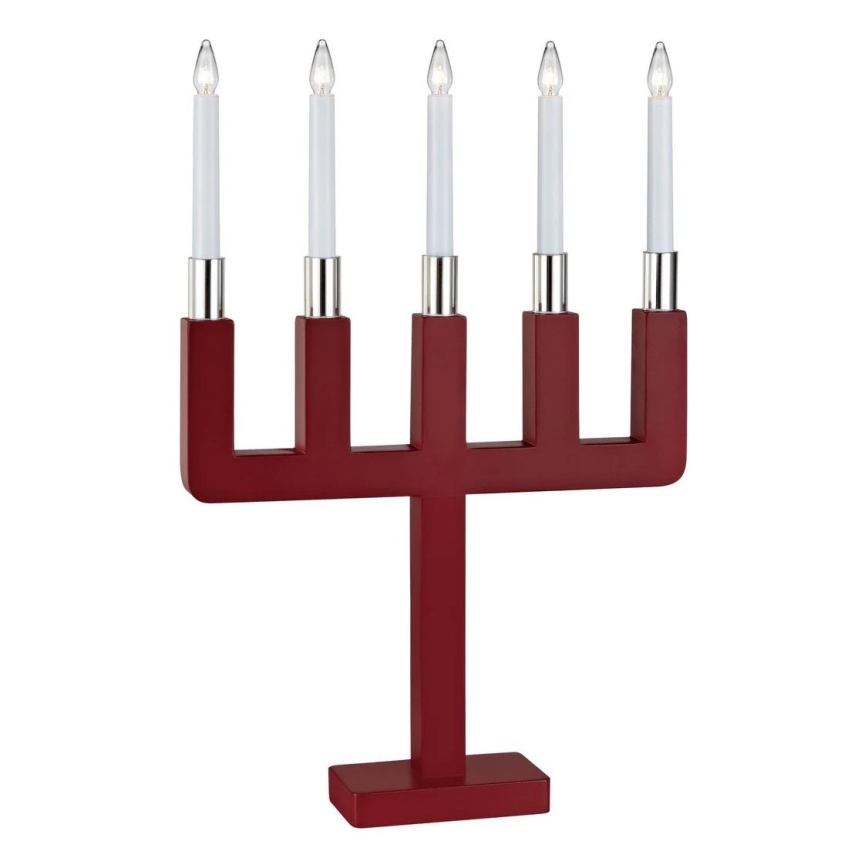 Markslöjd 704220 - Candelero navideño SUNDSTOORP 5xE10/3W/230V rojo