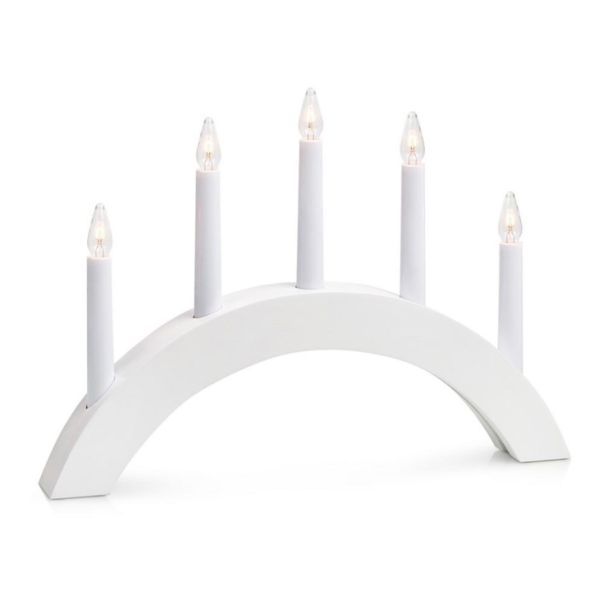 Markslöjd 704469 - Candelabro de Navidad ATLE 5xE10/3W/230V blanco