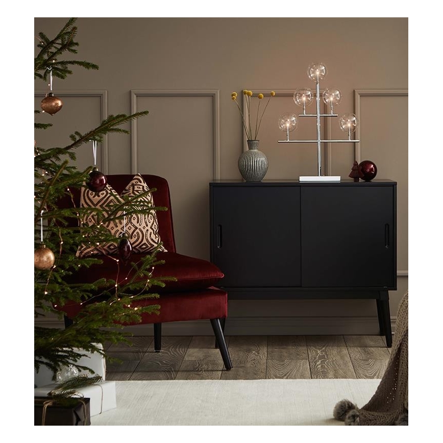 Markslöjd 704820 - Candelero navideño MAESTRO 5xE5/0,8W/230/12V cromo brillante