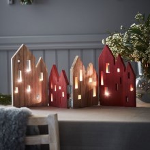 Markslöjd 705743 - Decoración de Navidad LED VIEW LED/0,9W/3V madera/rojo