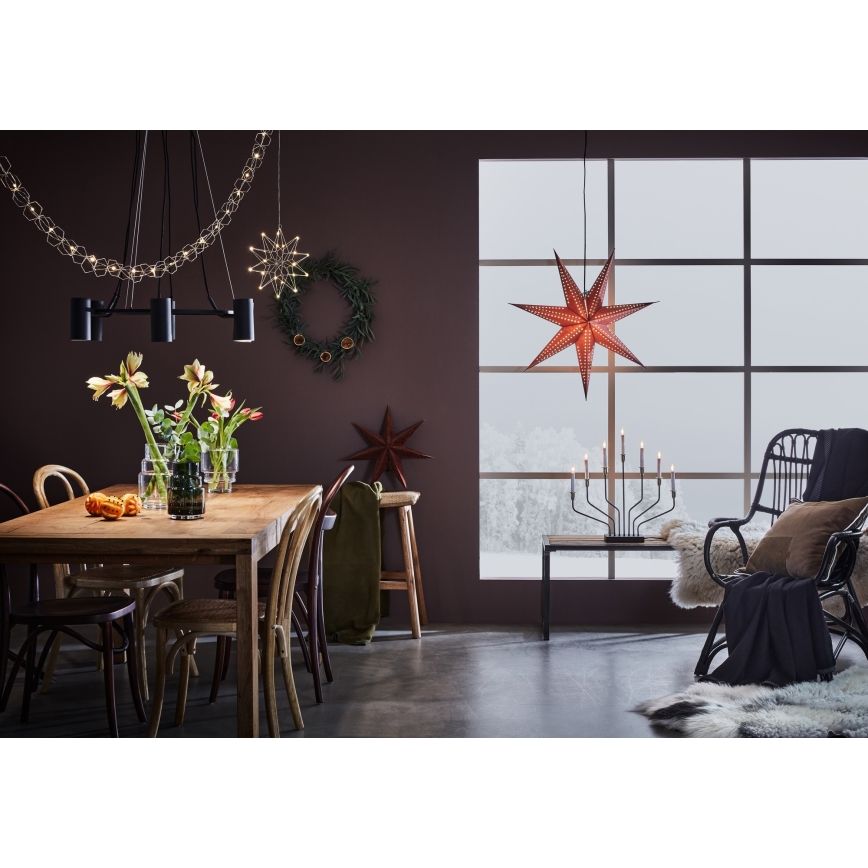 Markslöjd 705808 - Decoración de Navidad EMBLA 1xE14/25W/230V diámetro 75 cm rojo