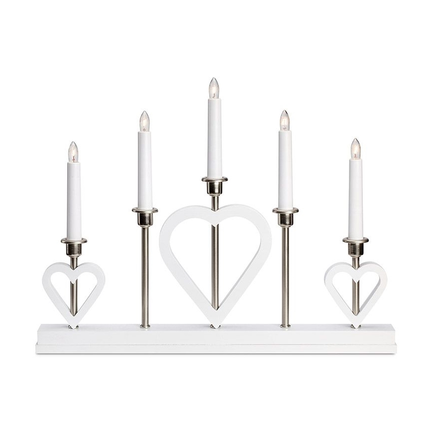 Markslöjd 705830 - Portavelas de Navidad MELISSA 5xE10/3W/230V blanco
