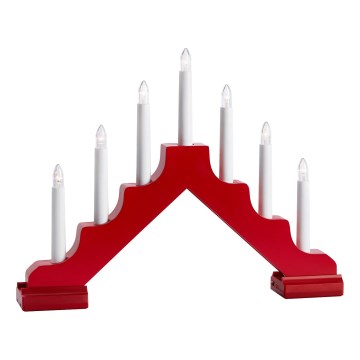 Markslöjd 706050 - Candelabro navideño LED EVELIN 7xLED/0,06W/6xAA blanco