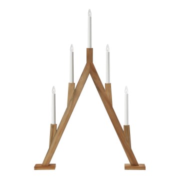 Markslöjd 706161 - Portavelas de Navidad BJURFORS 5xE10/3W/230V marrón