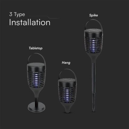 Mata insectos solar LED LED/1,3W/3,7V IP24 20 mate