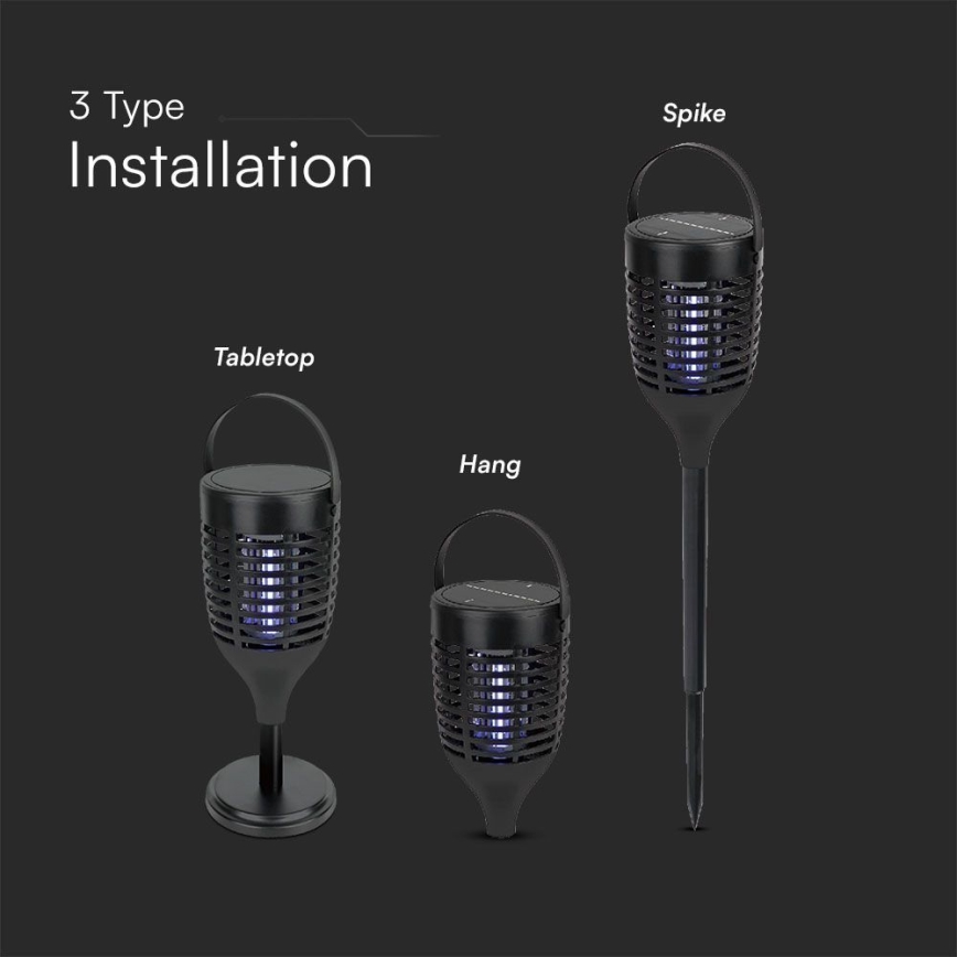 Mata insectos solar LED LED/1,3W/3,7V IP24 20 mate