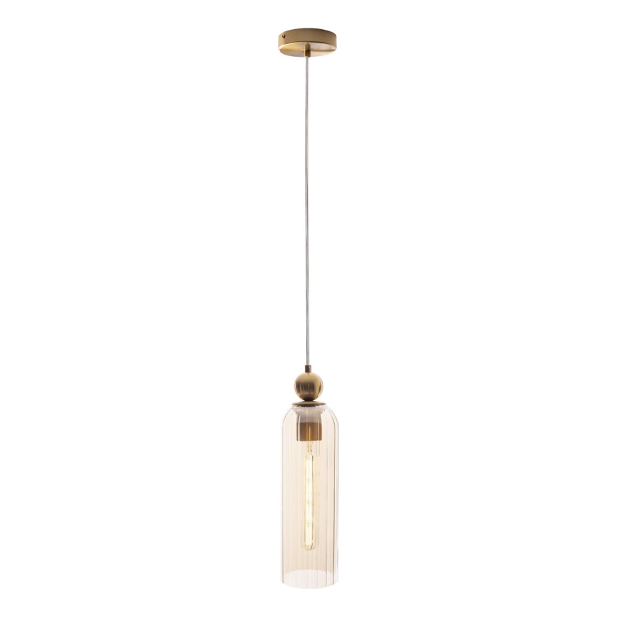 MAXLIGHT P0510 - Lámpara colgante CAMPANILA 1xE27/40W/230V diá. 10 cm latón/beige