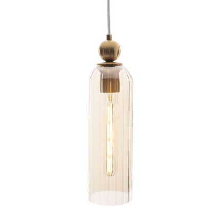 MAXLIGHT P0510 - Lámpara colgante CAMPANILA 1xE27/40W/230V diá. 10 cm latón/beige