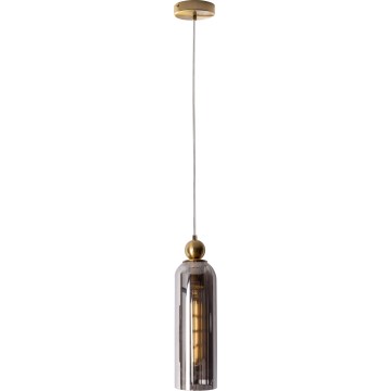 MAXLIGHT P0511 - Lámpara colgante CAMPANILA 1xE27/40W/230V diá. 10 cm latón/gris