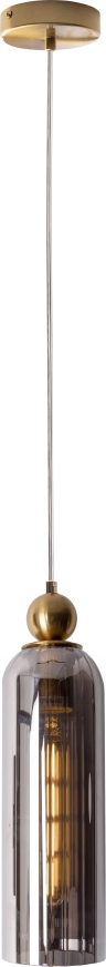 MAXLIGHT P0511 - Lámpara colgante CAMPANILA 1xE27/40W/230V diá. 10 cm latón/gris