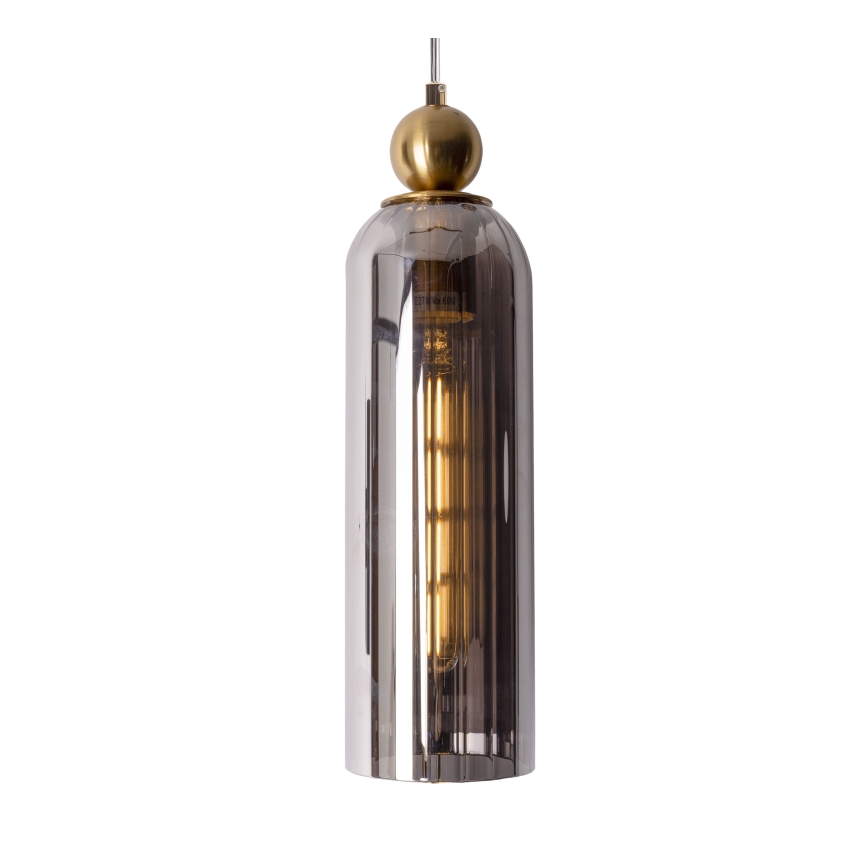MAXLIGHT P0511 - Lámpara colgante CAMPANILA 1xE27/40W/230V diá. 10 cm latón/gris