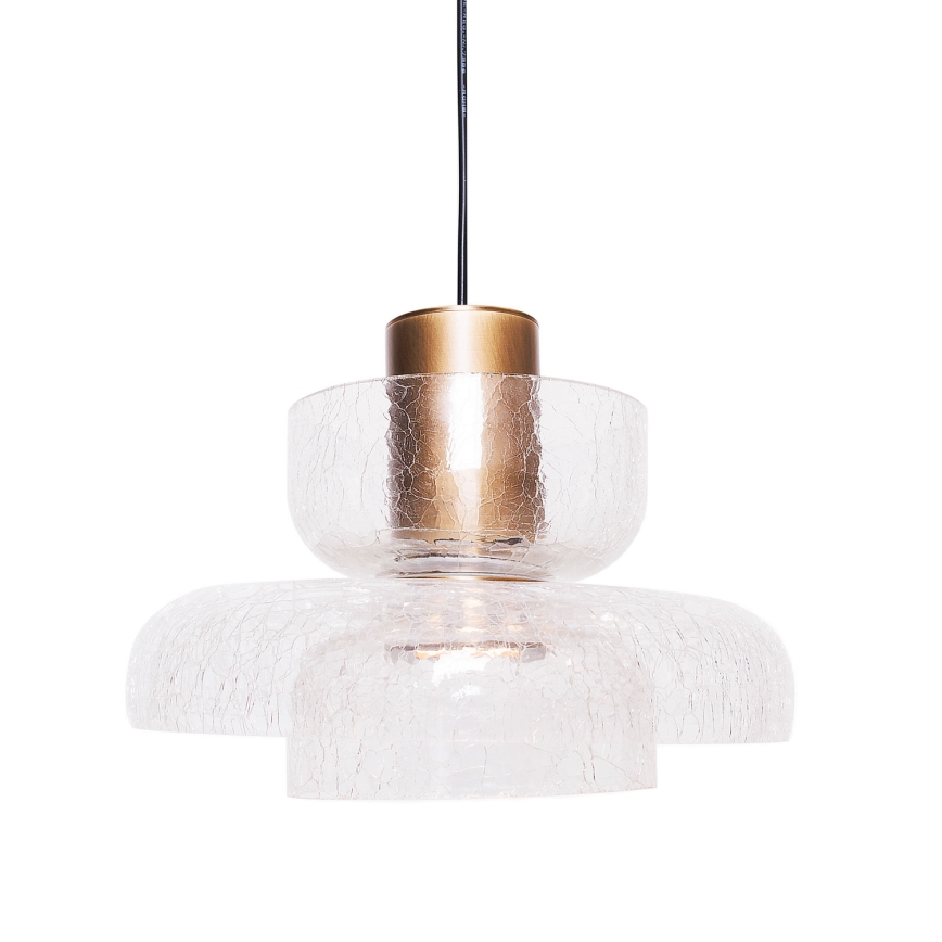 MAXLIGHT P0532 - Lámpara LED colgante SIGNATURE LED/8W/230V diá. 22 cm latón/transparente