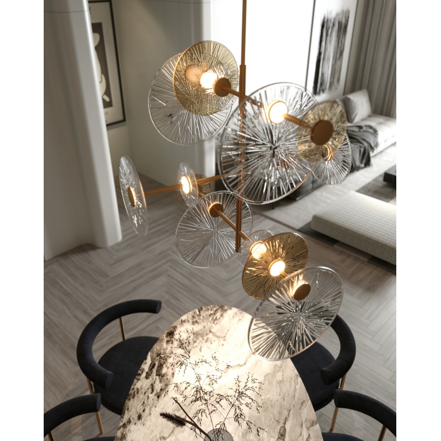 MAXLIGHT P0541 - Lámpara colgante LED ALLURE 14xLED/5W/230V diá. 60 cm dorado