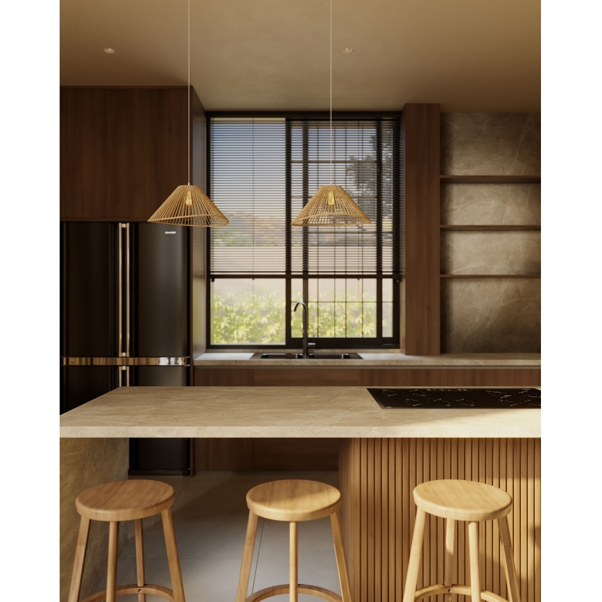 MAXLIGHT P0577 - Lámpara colgante AMALFI 1xE27/15W/230V diá. 45 cm beige