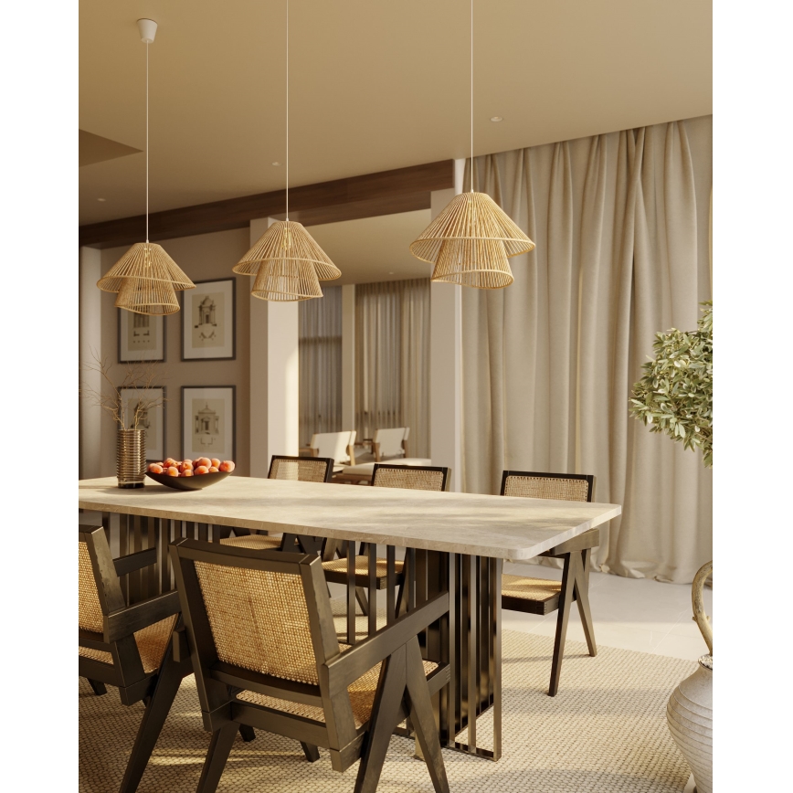 MAXLIGHT P0578 - Lámpara colgante AMALFI 1xE27/15W/230V diá. 45 cm beige