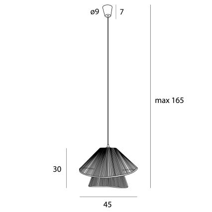 MAXLIGHT P0578 - Lámpara colgante AMALFI 1xE27/15W/230V diá. 45 cm beige