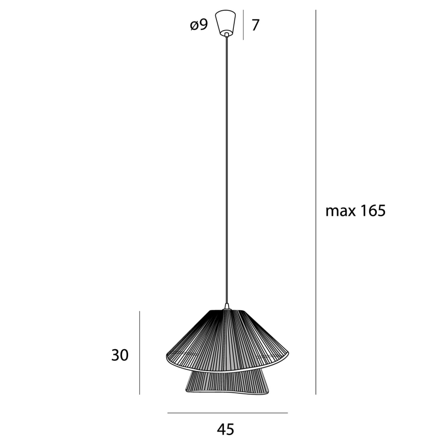 MAXLIGHT P0580 - Lámpara colgante AMALFI 1xE27/15W/230V diá. 45 cm negro