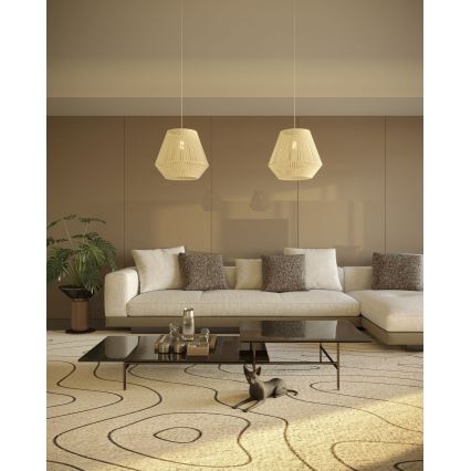 MAXLIGHT P0584 - Lámpara colgante PRASLIN 1xE27/15W/230V diá. 44 cm beige