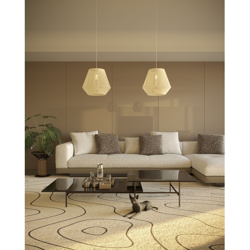 MAXLIGHT P0584 - Lámpara colgante PRASLIN 1xE27/15W/230V diá. 44 cm beige
