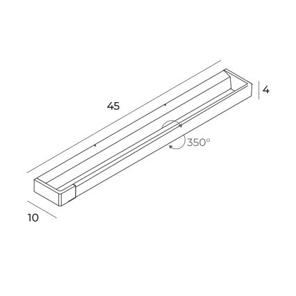 MAXLIGHT W0307 - Aplique LED de baño FLINK LED/12W/230V 45 cm IP44 negro