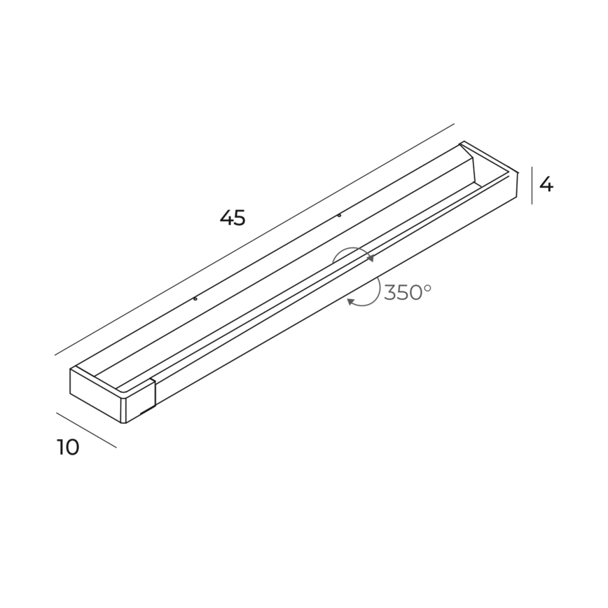 MAXLIGHT W0307 - Aplique LED de baño FLINK LED/12W/230V 45 cm IP44 negro