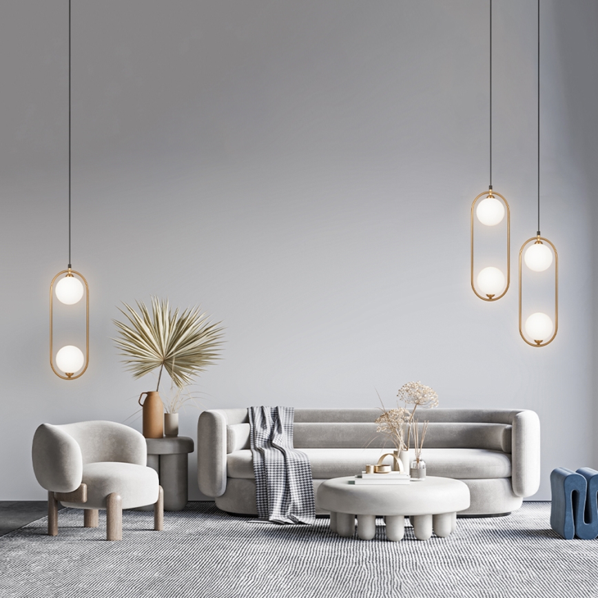Maytoni MOD013PL-02BS1 - Lámpara colgante RING 2xG9/25W/230V latón