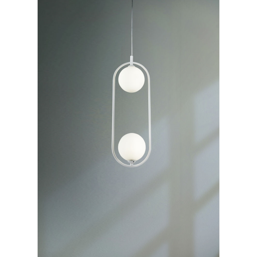 Maytoni MOD013PL-02W - Lámpara colgante RING 2xG9/25W/230V blanco