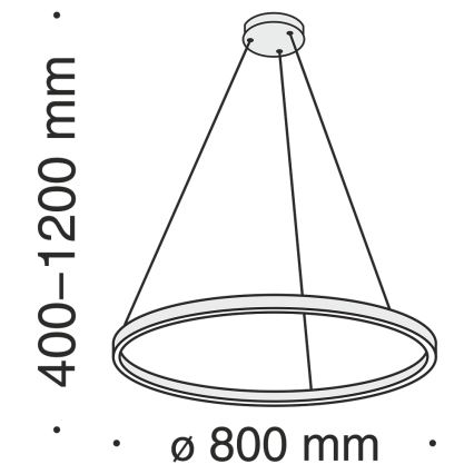 Maytoni MOD058PL-L42BS4K - Lámpara LED colgante RIM LED/51W/230V 4000K diá. 80 cm dorado