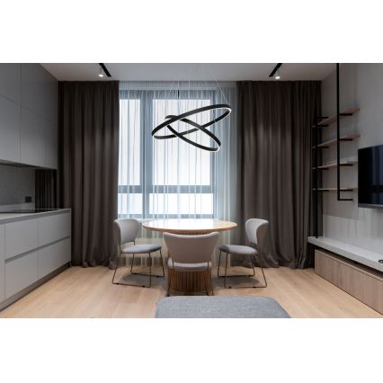 Maytoni MOD058PL-L74B3K - Lámpara LED colgante RIM LED/88W/230V 3000K diá. 80 cm negro