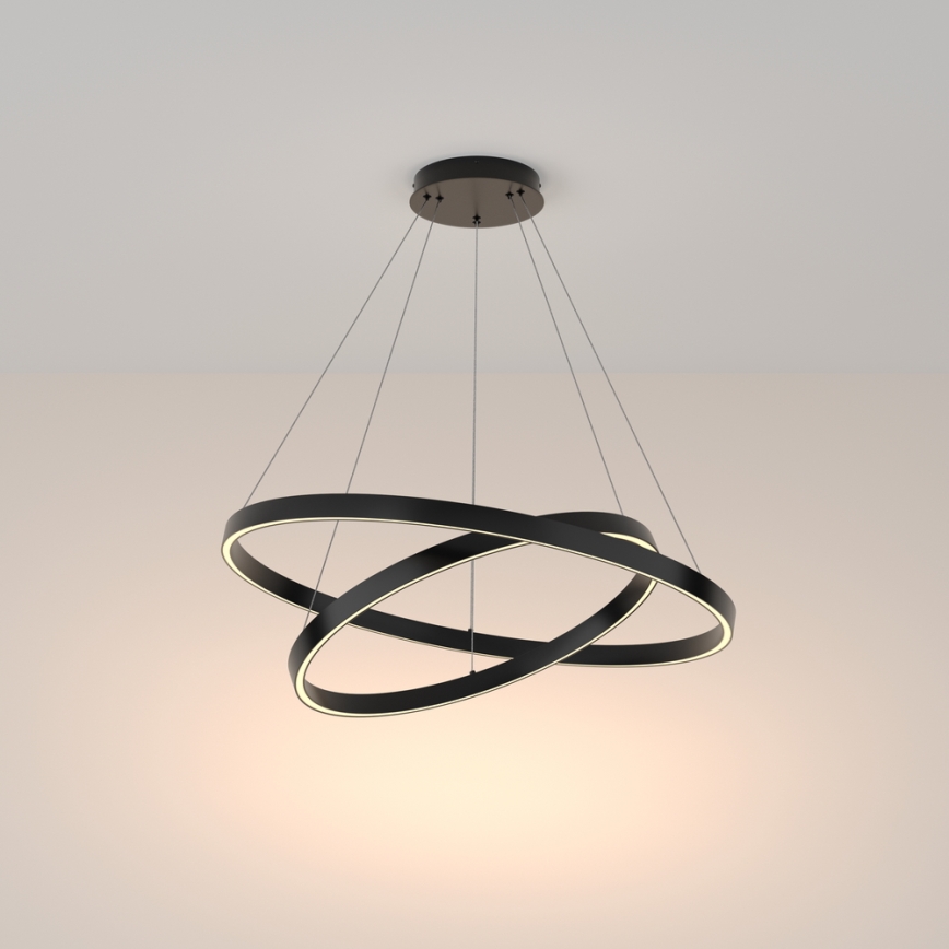 Maytoni MOD058PL-L74B3K - Lámpara LED colgante RIM LED/88W/230V 3000K diá. 80 cm negro