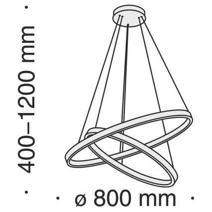 Maytoni MOD058PL-L74B3K - Lámpara LED colgante RIM LED/88W/230V 3000K diá. 80 cm negro
