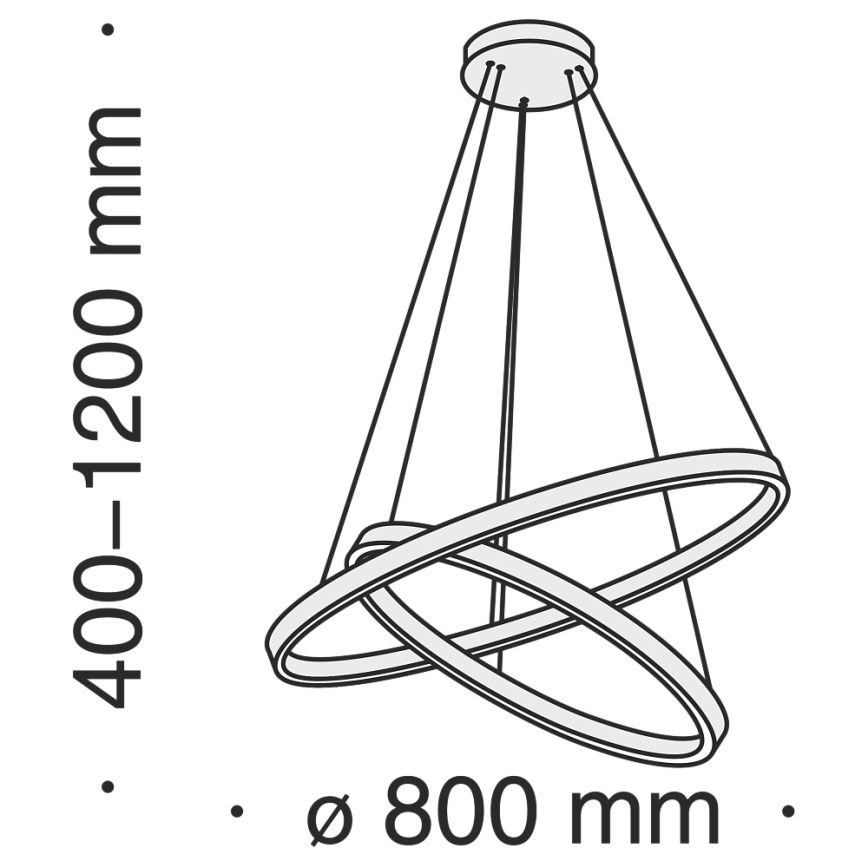 Maytoni MOD058PL-L74BS3K - Lámpara LED colgante RIM LED/88W/230V 3000K diá. 80 cm dorado