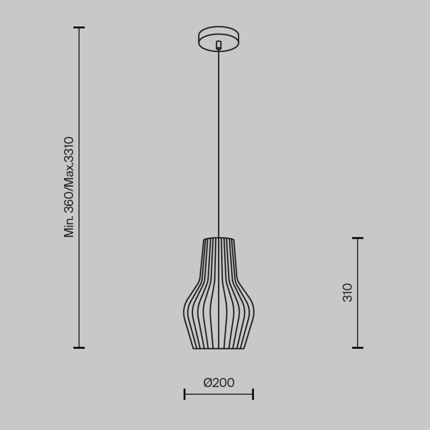 Maytoni MOD191PL-01W - Lámpara colgante ROOTS 1xE27/40W/230V diá. 20 cm beige