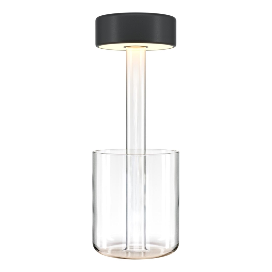 Maytoni MOD229TL-L3B3K1 - Lámpara de mesa portátil regulable LED 3W/5V negro/transparente