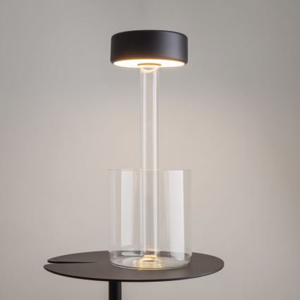 Maytoni MOD229TL-L3B3K1 - Lámpara de mesa portátil regulable LED 3W/5V negro/transparente