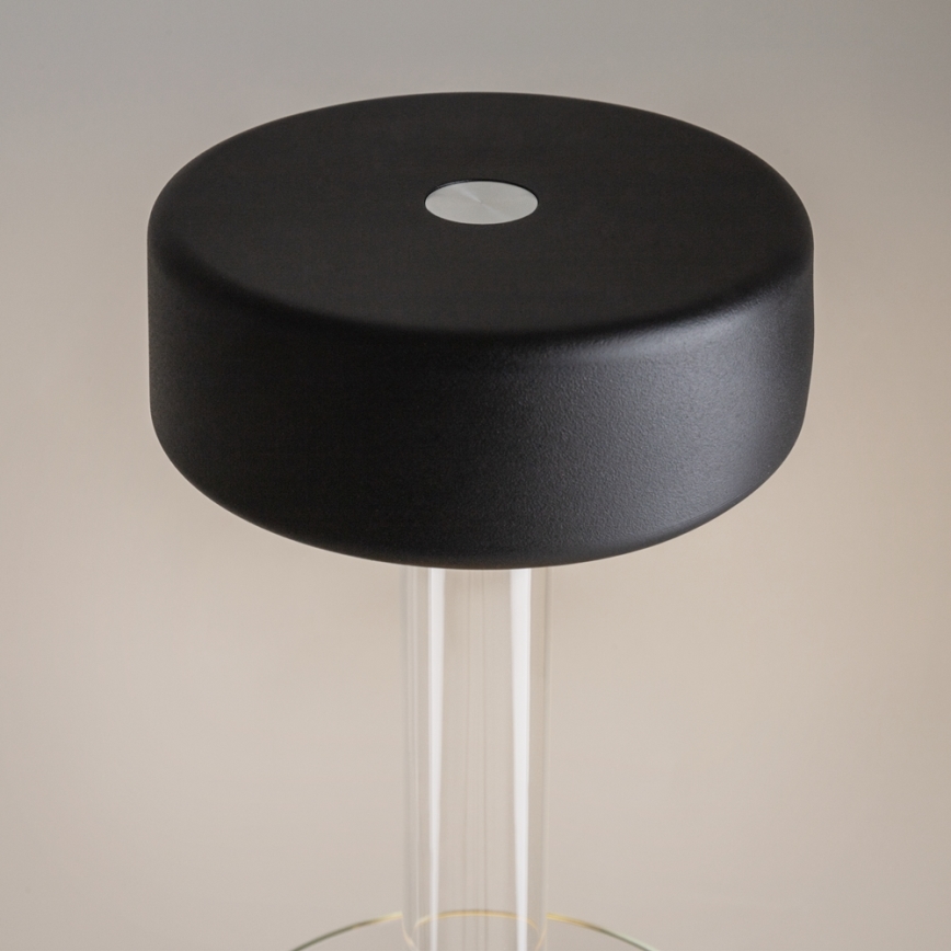 Maytoni MOD229TL-L3B3K1 - Lámpara de mesa portátil regulable LED 3W/5V negro/transparente