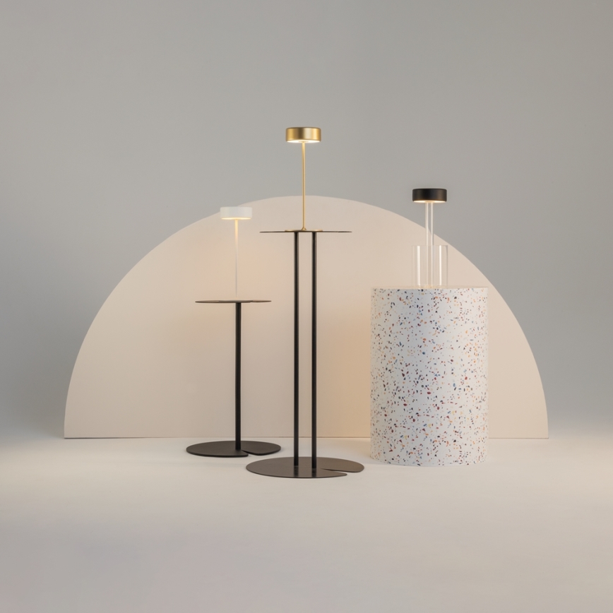 Maytoni MOD229TL-L3B3K1 - Lámpara de mesa portátil regulable LED 3W/5V negro/transparente