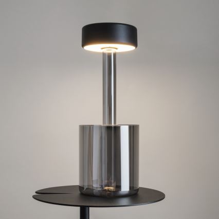 Maytoni MOD229TL-L3B3K3 - Lámpara de mesa portátil LED regulable 3W/5V negro/gris