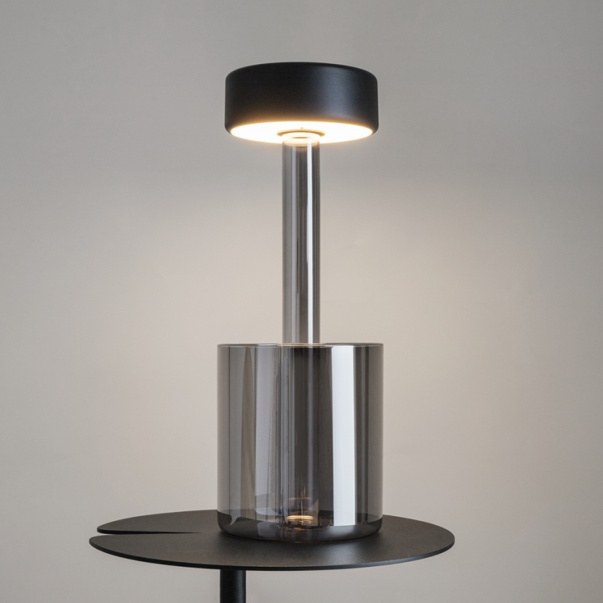 Maytoni MOD229TL-L3B3K3 - Lámpara de mesa portátil LED regulable 3W/5V negro/gris