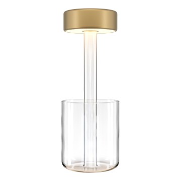 Maytoni MOD229TL-L3G3K1 - Lámpara de mesa portátil LED recargable y regulable LED/3W/5V 2200-4000K dorado/transparente
