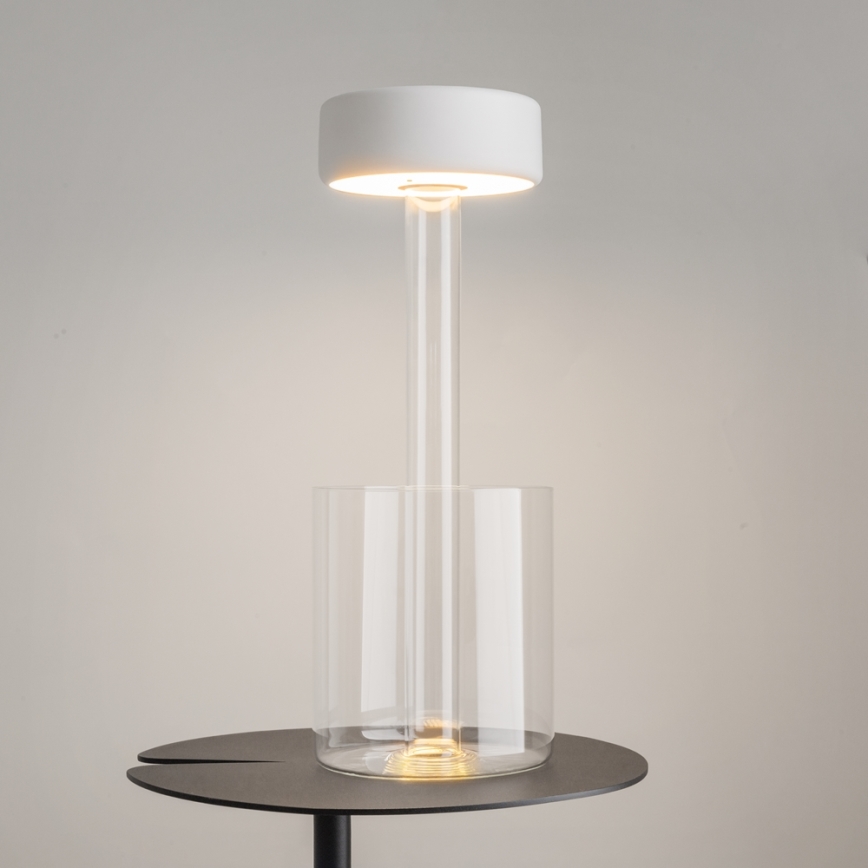 Maytoni MOD229TL-L3W3K1 - LED Regulable Recargable portátil lámpara de mesa LED/3W/5V 2200-4000K blanco/transparente