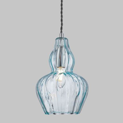 Maytoni MOD238-PL-01-BL - Lámpara colgante EUSTOMA 1xE14/40W/230V azul