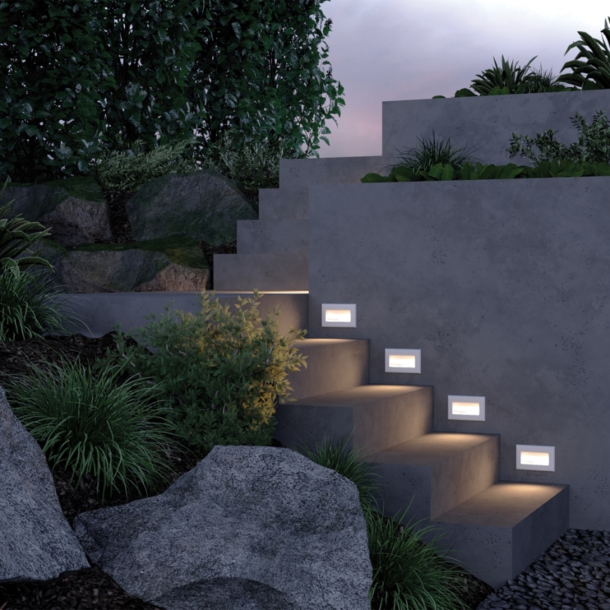 Maytoni O045SL-L3W3K - Lámpara empotrable de exterior LED BOSCA LED/3W/230V 3000K IP65 blanco