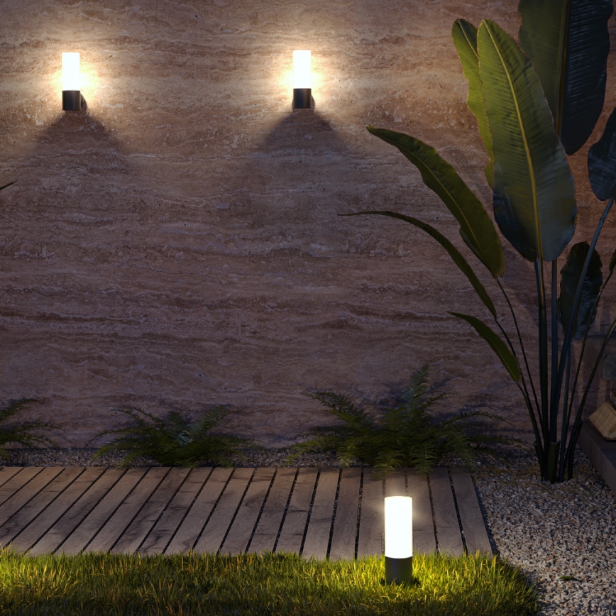 Maytoni O418FL-01GR - Lámpara de exterior WILLIS 1xE27/60W/230V 30 cm IP54 antracita