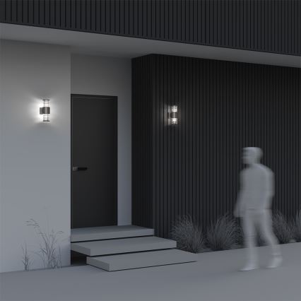 Maytoni O576WL-02GR - Aplique de exterior BRONX 2xE27/60W/230V IP54 antracita