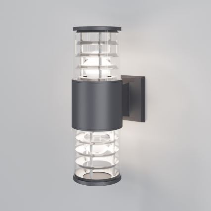 Maytoni O576WL-02GR - Aplique de exterior BRONX 2xE27/60W/230V IP54 antracita